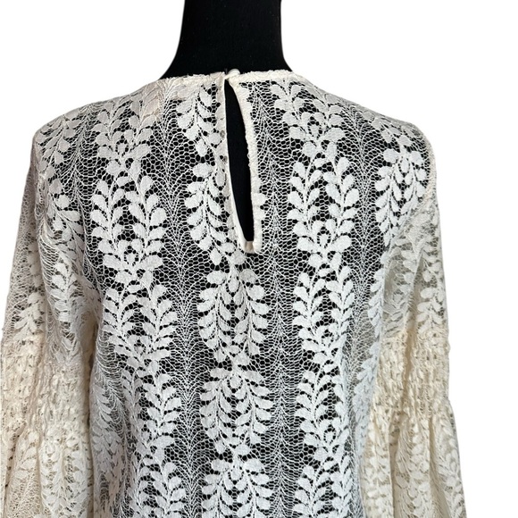 Michael Michael Kors Ivory Bell Sleeve Lace Dress Size M - Picture 15 of 15